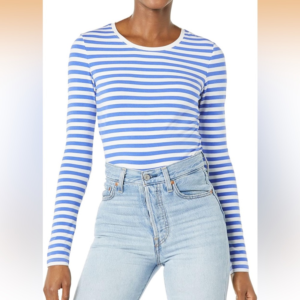 Striped Long Sleeve Basic Tee